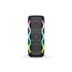 Boxa portabila cu lumini RGB, putere 16W, MP3, USB, bluetooth, TF, acumulator, FM, karaoke, negru foto
