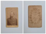 Fotografie de colectie CDV Atelier Kossak Jozsef, Portretul de barbat, Temesvar, Timisoara, Banat, Romania, Austro-Ungaria, ca. 1895