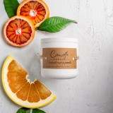 Lumanare parfumata handmade din ceara naturala de soia 100%, aroma Portocala rosie si pomelo, Recipient ceramic, 150 g