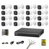 Sistem supraveghere pentru exterior Dahua 16 camere 2MP, IR 20m, DVR 16 canale, accesorii SafetyGuard Surveillance