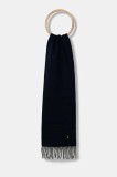 Trussardi eșarfă de l&acirc;nă culoarea albastru marin, uni, S600C000002N