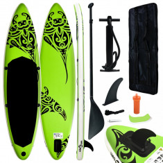 Set de placa SUP gonflabila, verde, 305x76x15 cm foto