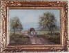 G. Kuşovski (Kuşovsky)-Car tras de boi, pictură veche, Scene gen, Ulei, Impresionism