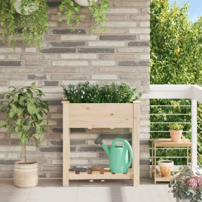 vidaXL Vază pentru Grădină Bej 71 x 37 x 76.5 cm Lemn de brad solid foto