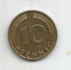 No(2) moneda-RDG-GERMANIA 10 PFENING / 1994. J