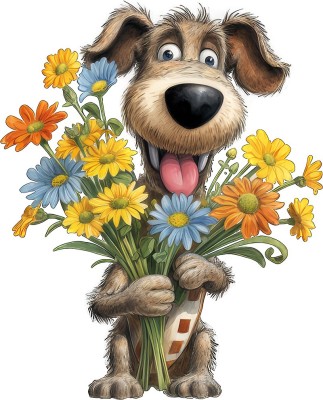 Sticker decorativ, Caine, Multicolor, 74 cm, 1341STK-8 foto