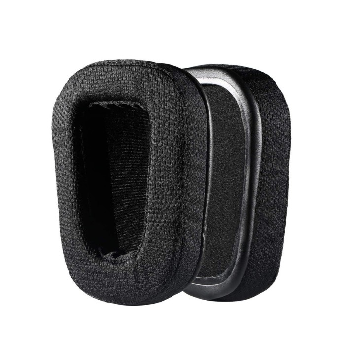 Set 2 bureti TXE pentru casti Logitech G633 / G633S / G635 / G933 / G933S / G935, Over-Ear, Negru, Plasa, Spuma cu memorie