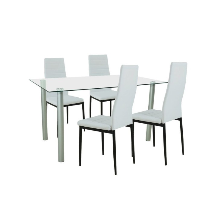 Leziter Set de masa Verna 4 1 alb-negru Mobalis Homvera