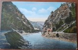Carte postala, Baile Calimanesti, vedere de pe Valea Oltului, perioada interbelica