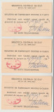 1962 Set 3 buletine de imprumut carti - Biblioteca Centrala de Stat, stampila