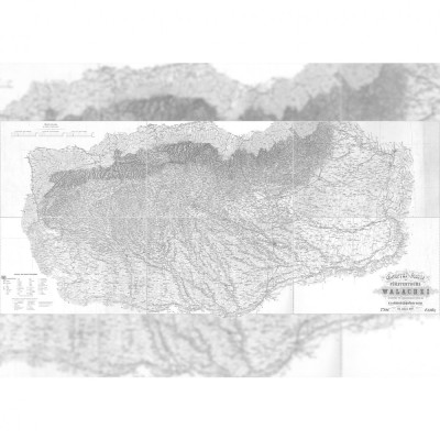 Harta Valahiei &amp;ndash; Inst. Militar-Geogr. Imp. al Austriei, 1867, 50x70cm, repro foto