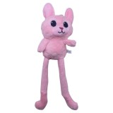 Breloc Iepuras roz care se transforma in ursulet cu picioare lungi , trage de urechi 28cm