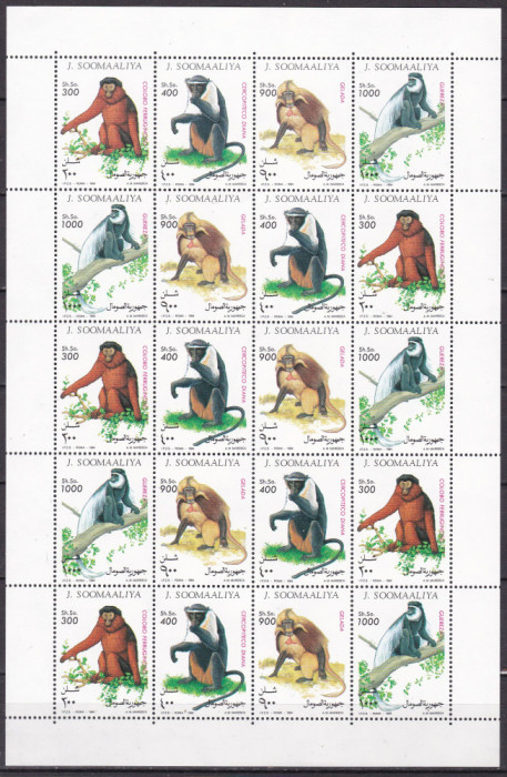 Somalia 1994 fauna maimute MI 520-523 kleib. MNH