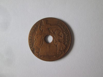 Indochina Franceza 1 Cent 1922 an rar in stare bună/f.buna foto