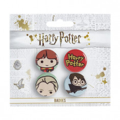 Set 4 insigne licenta Harry Potter Ron, Draco si Harry foto