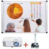 Pachet Tabla interactiva de 95&amp;#8243;, VISUAL Genius, tehnologie tactila IR, 20 puncte de atingere, suport tavan, tip 2