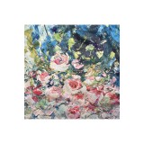 Esarfa patrata NR dama, Dacali, roz, 70x70 cm