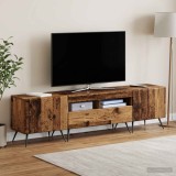 Cumpara ieftin Cabinet TV cu LED BREDA 3 buc. Lemn vechi Lemn prelucrat