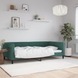 VidaXL Cadru de pat, verde &icirc;nchis, 100x200 cm, catifea 354253