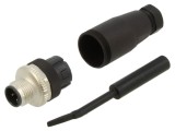 Conector M12 tată, 4 pini, drept, IP67, A