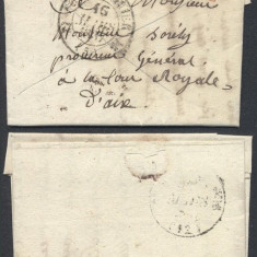 France 1837 Postal History Rare Stampless Cover + Content Forcalquier Aix D.1057