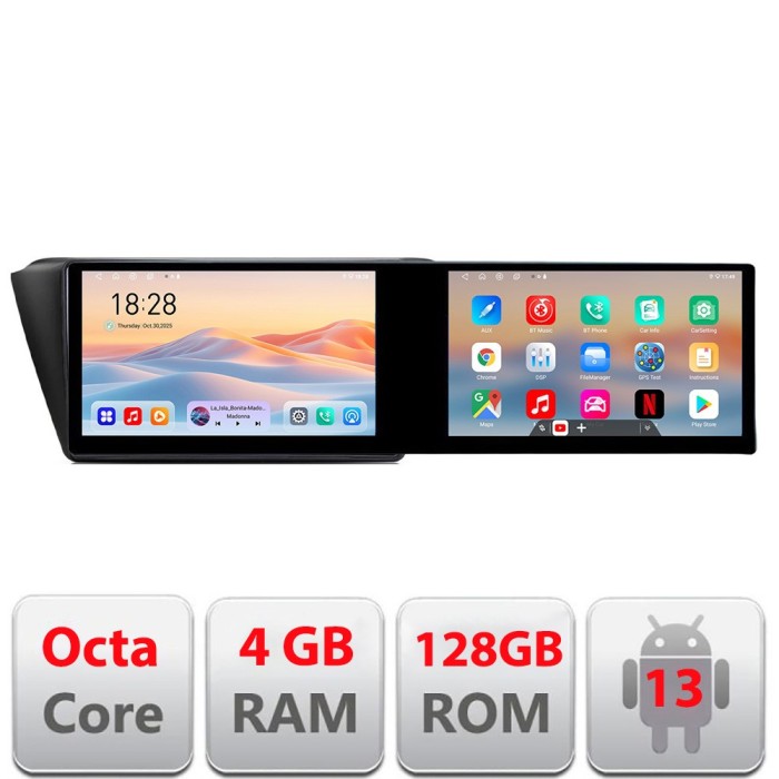 Navigatie Skoda Fabia 2015- Kit-541 Edotec 2 ecrane 8 core 4+128 21.6 inch Incell android Wifi 5Ghz gps internet CarStore Technology