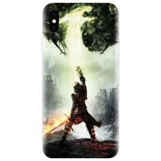 Husa silicon pentru Apple Iphone XS, Green Dragon