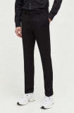 HUGO pantaloni barbati, culoarea negru, drept