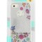 Husa silicon slim argintie glitter (flori multicolore) pentru Apple iPhone 7, 8, SE2 2020, SE3 2022