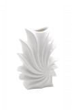 Cumpara ieftin Vaza cu decor special, model asimetric, ceramica, alba, 19x10x26 cm cm, model 5