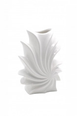 Vaza cu decor special, model asimetric, ceramica, alba, 19x10x26 cm cm, model 5 foto