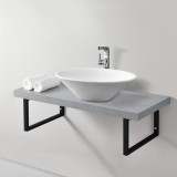 Blat pentru lavoar ABBR-78xxB cu suport metalic beton inchis negru mat [neu.haus] HausGarden Leisure, [neu.haus]