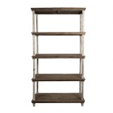 Cumpara ieftin Raft lemn maro alb vintage 110x40x210 cm
