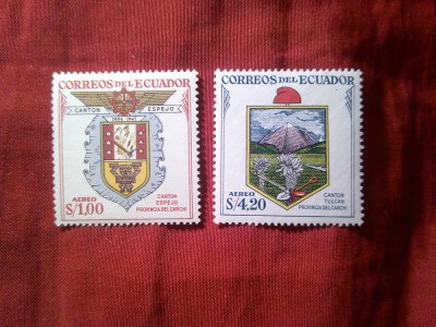 2 Timbre Ecuador 1954 - Steme Provincii foto