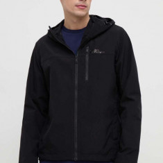 Jack Wolfskin geaca barbati, culoarea negru, de tranzitie