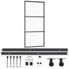 VidaXL Ușă glisantă cu set feronerie, 90x205 cm, sticlă ESG/aluminiu
