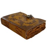 Agenda Jurnal din piele naturala cu pagini tip pergament si inchidere metalica - Baroque