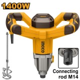 Mixer electric 1400 w, variator de turatie 180-750 rpm, m14, pentru amestecarea mortarelor, adezivilor si vopselelor - Ingco MX214008