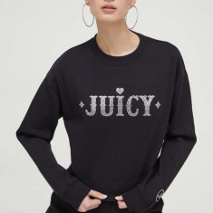 Juicy Couture bluza femei, culoarea negru, cu imprimeu