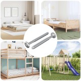 vidaXL Șuruburi din Lemn 2 pcs Argintiu M6 x 70 mm Oțel 864388