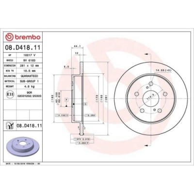Set disc frana Lexus Es ( Z10 A10 H10) 07.18-, Nx ( Z1) 07.14-, Ux ( Aa1 Ah1 Ma1) 10.18-; Toyota Camry ( V7 Va7 Vh7) 06.17-, C-Hr ( X1) 10.16-, C-Hr foto