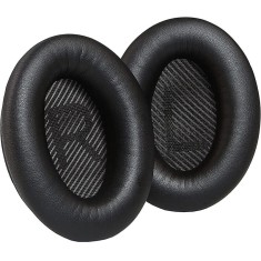 Set 2 bureti Edman pentru casti Bose QuietComfort 35, 35 II, QC35, QC35 II, Spuma cu memorie, Piele ecologica, Negru