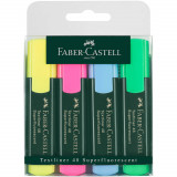 Cumpara ieftin Set 4 Textmarkere 1548 Faber-Castell, Culori Diverse, Evidentiator Faber-Castell, Evidentiator 1548, Evidentiatoare Faber-Castell, Markere Faber-Caste