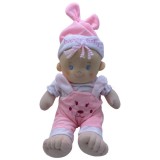 Papusa Bebelus Plus Happy Baby Fetita, 25 cm, Roz, Canta Rugaciunea Ingerasul, Baterii Incluse, +3 Ani