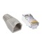 Set 100 x mufa ecranata + manson de protectie, RJ45, CAT5 CAT6, 8 pini 8P8C, gri