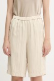 Armani Exchange pantaloni scurți culoarea bej, high waist, XW000483 AF12744