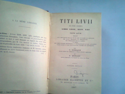 TITI LIVII AB URBE CONDITA, LIBRI XXIII, XXIV, XXV foto