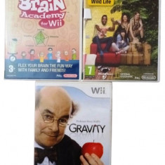 Joc Nintendo Wii Professor Heinz Wolff's Gravity + NAT GEO QUIZ Wild Life + Big Brain Academy for Wii