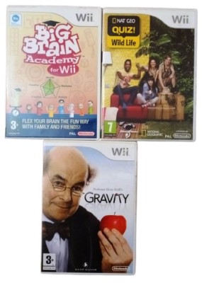 Joc Nintendo Wii Professor Heinz Wolff&amp;#039;s Gravity + NAT GEO QUIZ Wild Life + Big Brain Academy for Wii foto