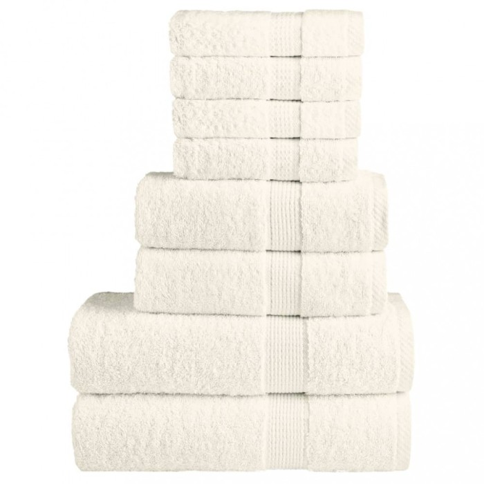 Set de prosoape premium SOLUND, 8 piese, crem, 600 g/m&sup2;